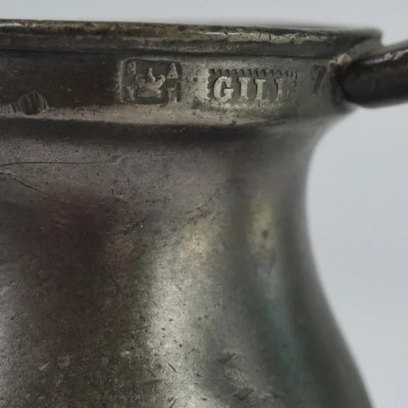 Antique English Pewter Gill Measure • Engraved Makepeace - Picture 7 of 11